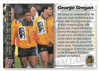 1995 Futera Rugby Union #8 George Gregan Back